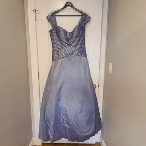 Silver Blue Gown, Prom Dress, Ball Gown